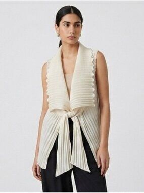 Lundstrom Chiffon Pleated Tie Front Vest Jacket - 14, new with tags!